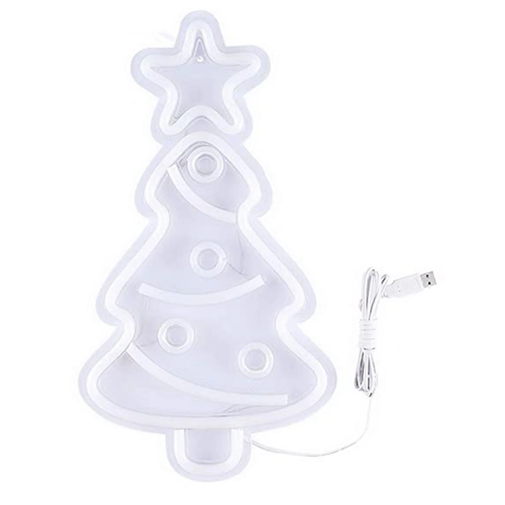 Insegne luminose al neon per albero di Natale, festival di Natale alimentato tramite USB Luce al neon a LED Decorazione da parete Luce al neon artistica