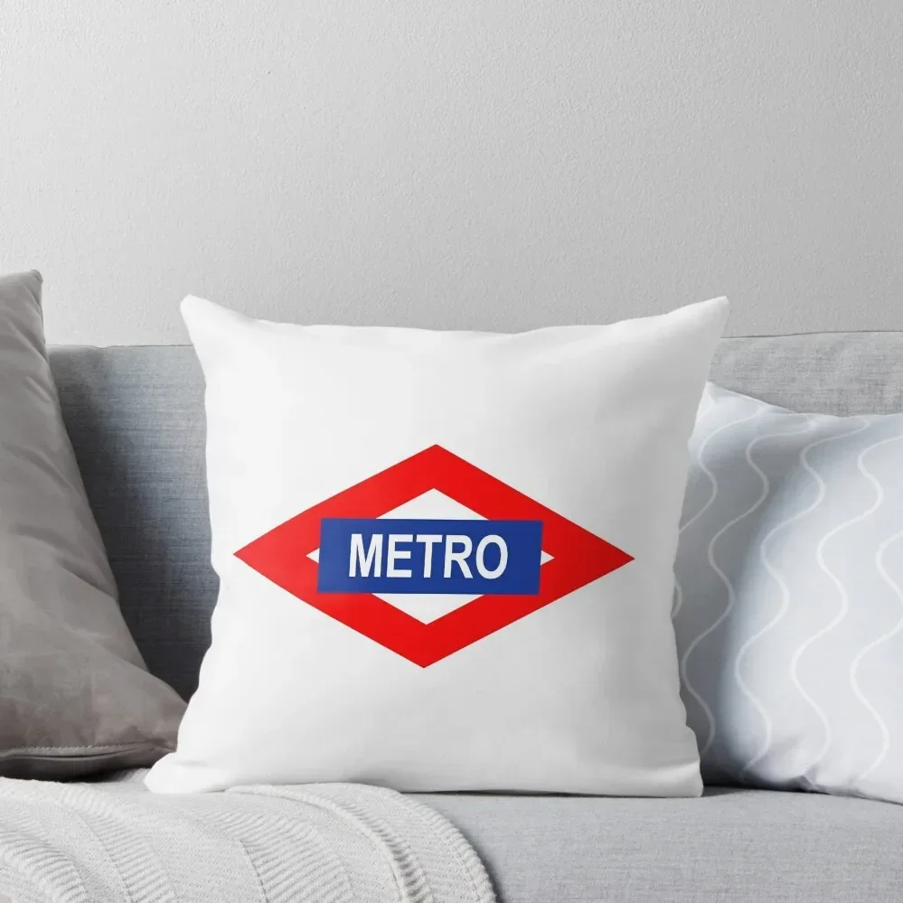 Placa de Metro de Madrid Throw Pillow Christmas Throw Pillows Covers Pillow Covers Decorative pillow