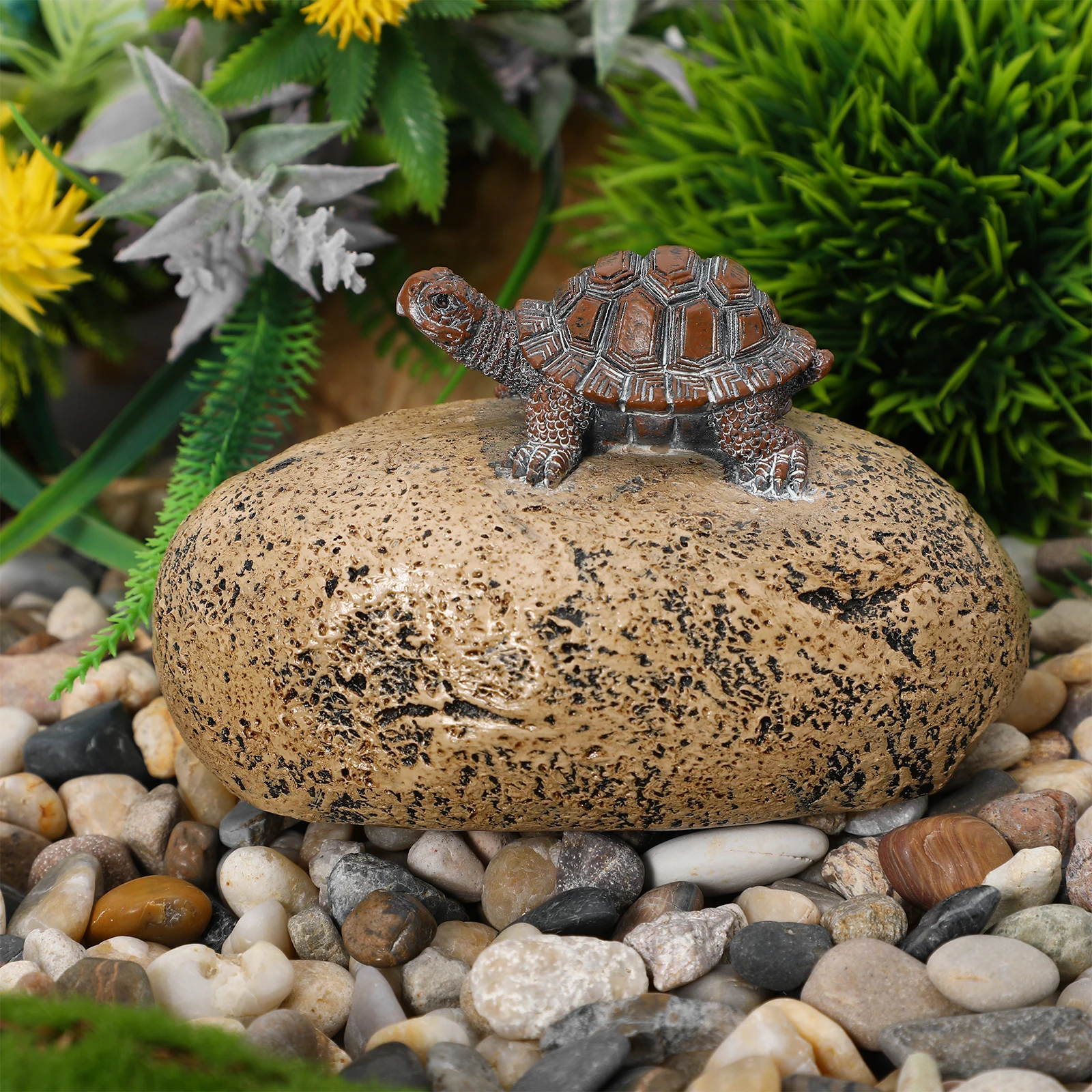 Resin Rock Turtle Design Outdoor Hider Garden Statues Stone Key Case Durable Storage Hide A Key Case