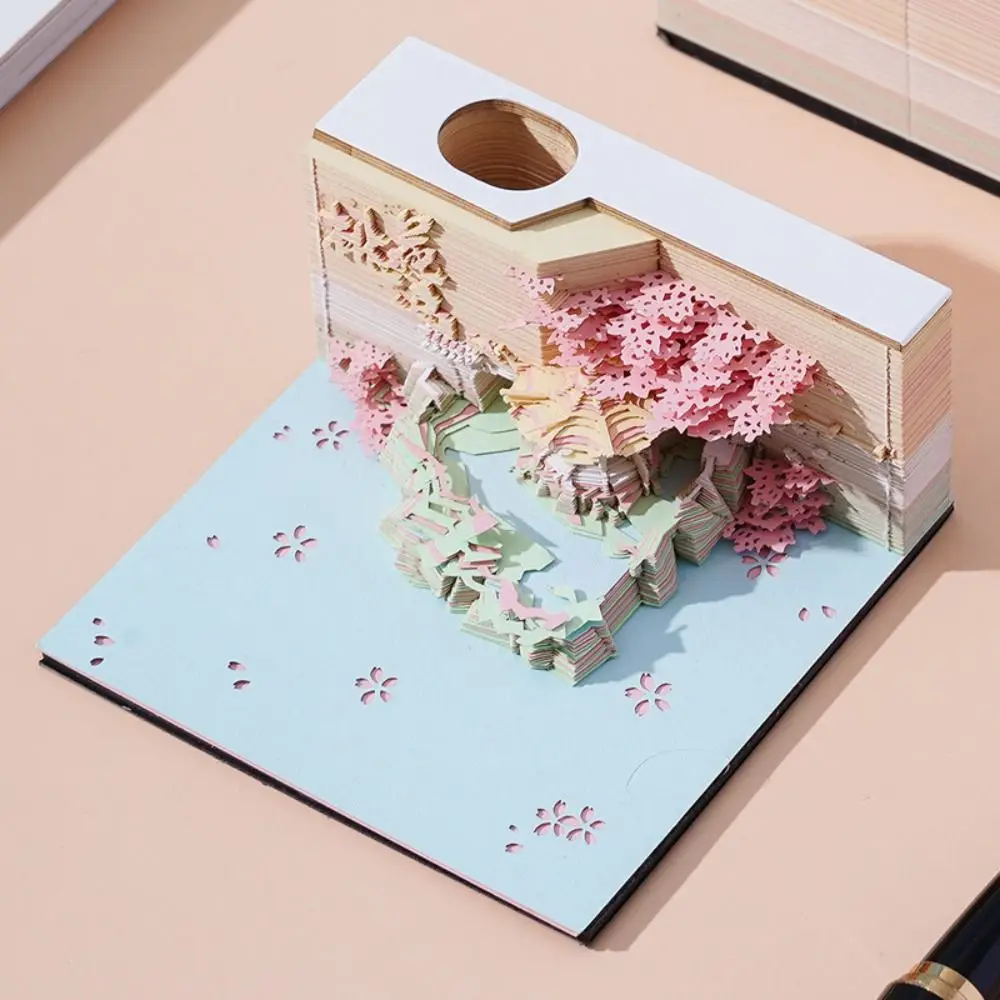 

Handmade Crafts 3D Carving Sticky Notes Message Paper Post Memos Diy Memo Note Paper Hand-tear Adhesive 3D Sticky Notepad