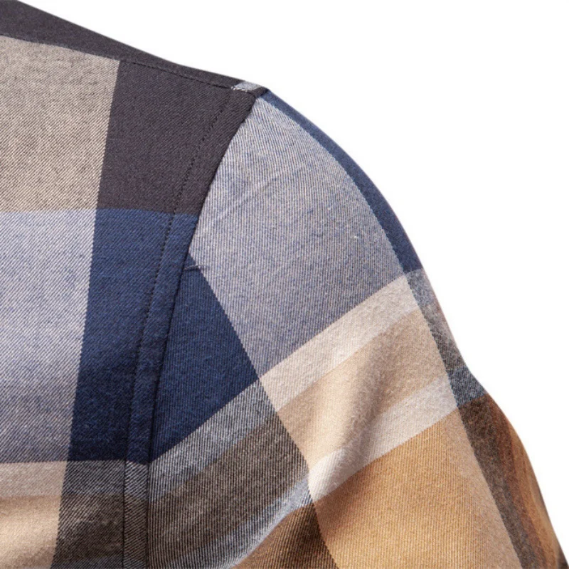 Men's Pure Cotton Checked Shirt 2025 Autumn/Winter Collection Business Casual Long-Sleeved Export-Quality