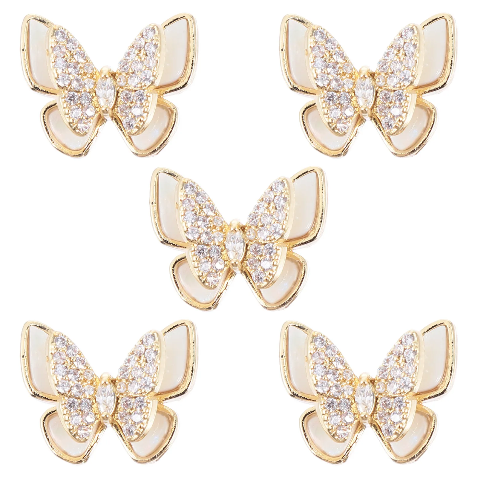 

5pcs Nail Art Studs Manicure Charms Diy Nail Decor For Party Night Out Graduation Fancy Dress Decoration Supply