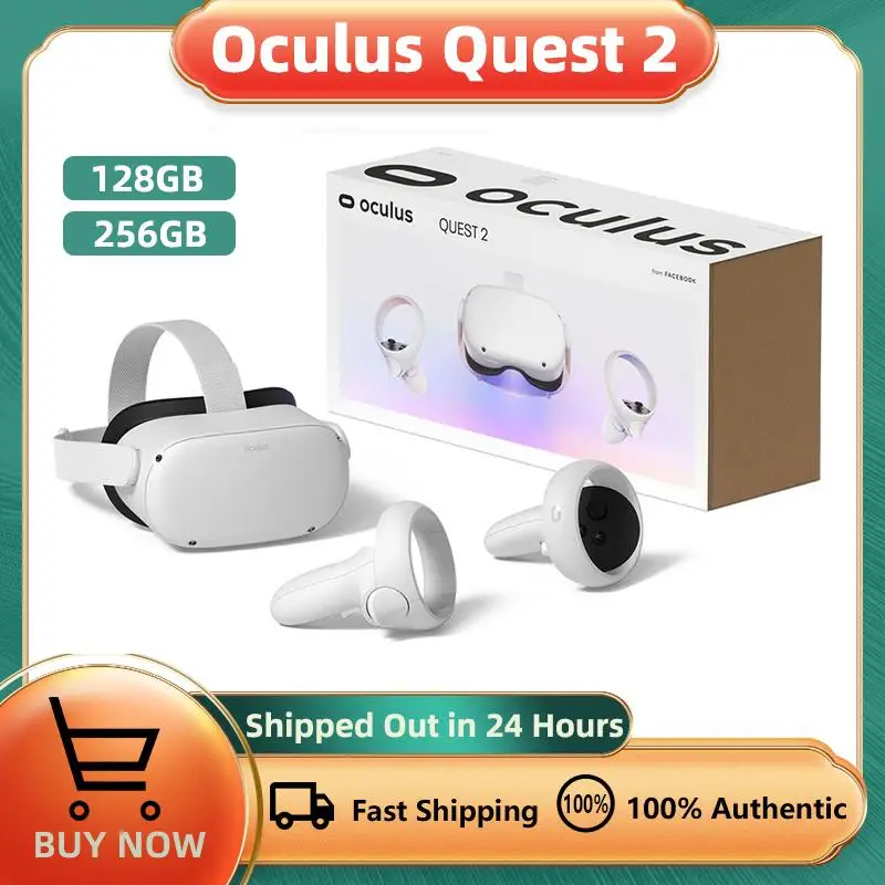 Top! Meta/Oculus Quest 2-VR Glasses Advanced All-In-One Virtual Reality VR Headset Game Consol-128GB / 256GB