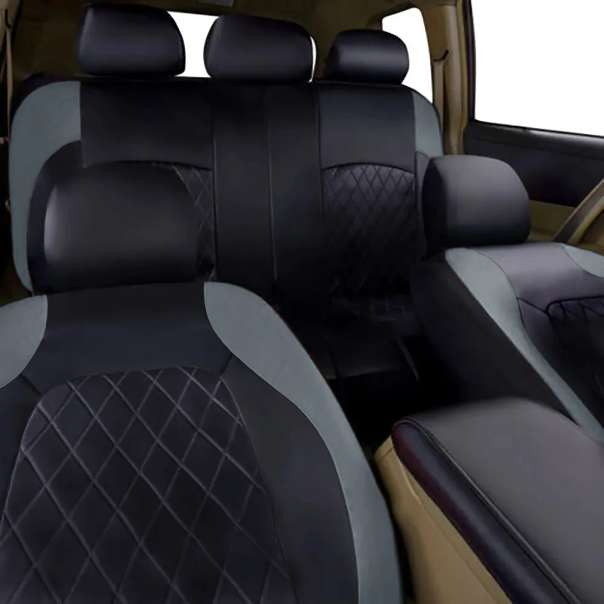 Ganzjahres-Autositzbezug aus PU-Leder, vollständig umschlossener Sitzschutz, wasserdicht, universelle Passform, Limousine, SUV, Pick-up-LKW-Sitz – Detail 10
