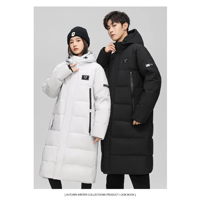 Men's Long Coat Hooded Waterproof Insulated Puffer Jacket Thicken Warm Down Windbreaker Parka Outdoor Mountaineering Down Jacket