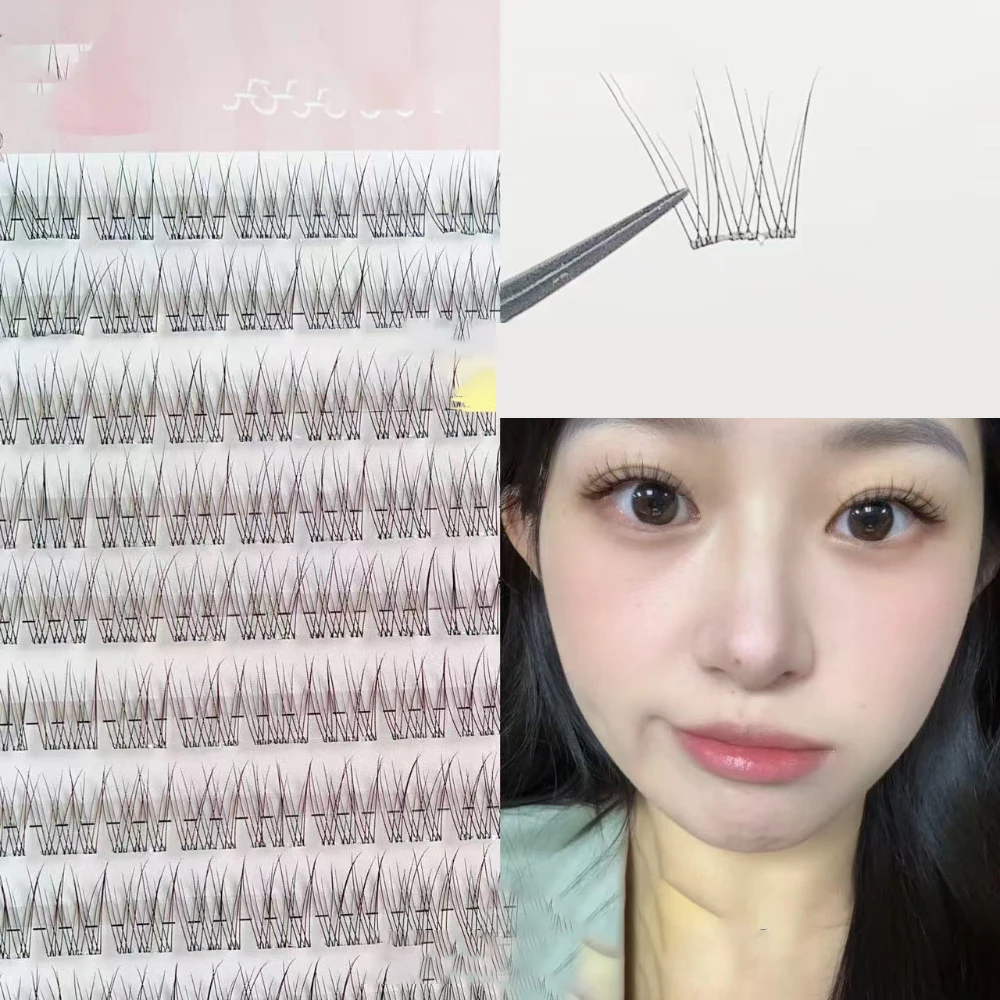 

New Trendy False Eyelashes Individual Cluster Self-adhesive Fake Eyelash Natural Simulation Fishtail Lashes Eye Makeup Accessory