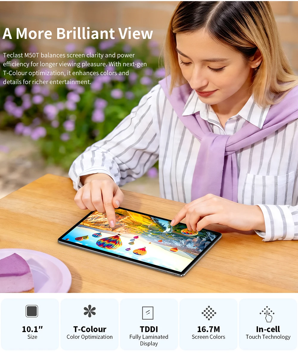 Teclast M50T Tablet 10.1“ HD Screen AllWinner A537 4GB RAM+28GB Virtual 128GB ROM 7000mAh Battery WiFi Android 16 Global Version