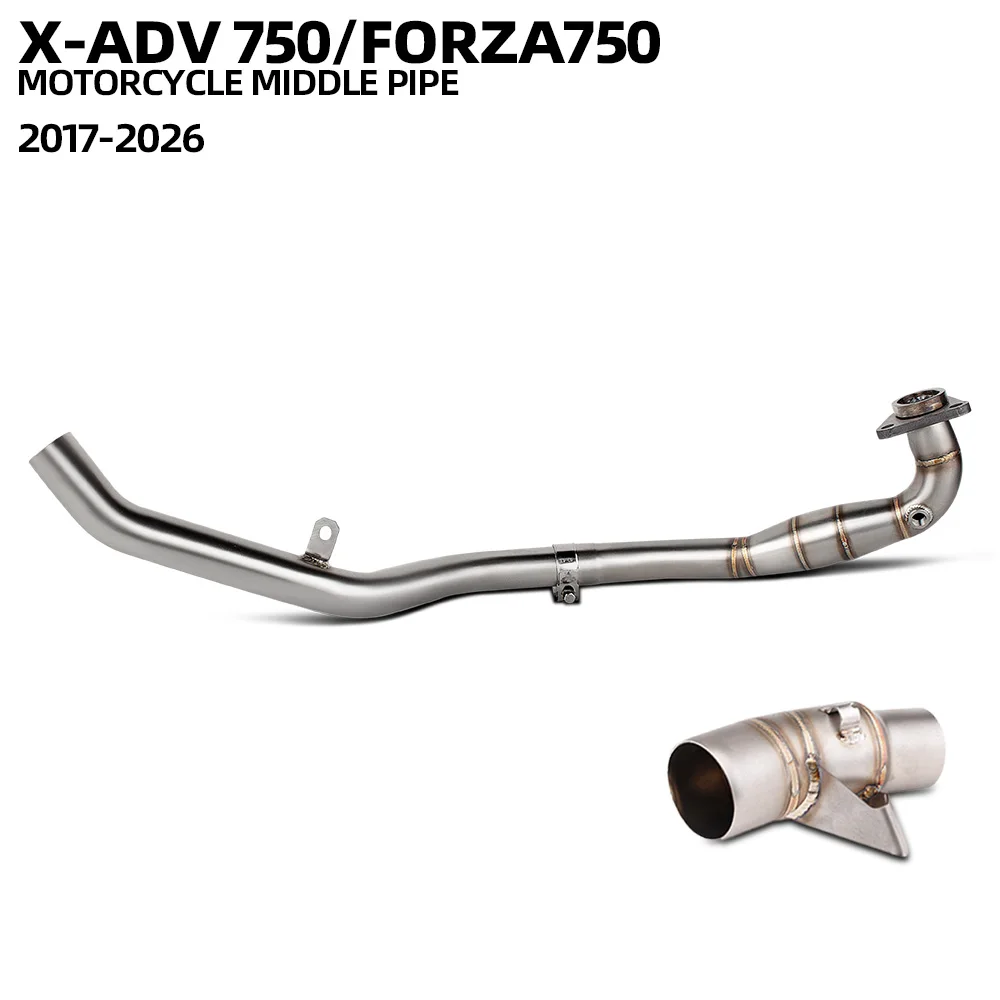 Motorcycle Exhaust Header pipe For Honda X-ADV ADV750 Forza750 NSS750 2017-2026 Motobike Escape Middle tube Scooter Part