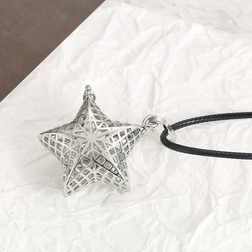 Hollow Pentagram Pendant Necklace Locket Keepsake Charm Magic Box Amulet Necklaces Put Luminous Beads Bone Souvenir Cage Jewelry