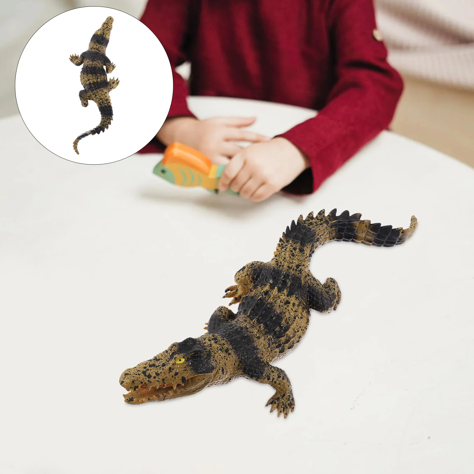 Models Soft Rubber Crawling Crocodile Ornament Cognitive Toy Early Education Plaything Simulated Adornment Child