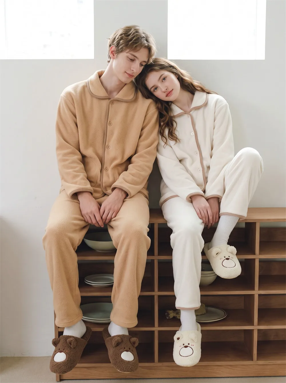 Women Home Slippers 2026 New Men Women Couple Plush Household Slippers Cute Bear Cotton Cozy Non Slip Indoor Slippers