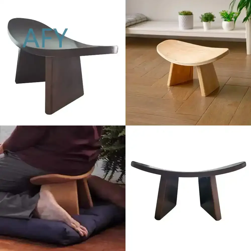 Multifunctional Yoga Kneeling Stool Wooden Bench for Upright Posture Meditation Correction Trainer Chair for Yoga Pilates