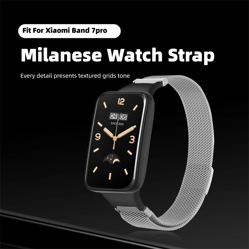 Металлический миланский магнитный ремешок для часов для Xiaomi Band 7 Pro, быстросъемный мягкий и легкий сменный регулируемый ремешок для умных часов