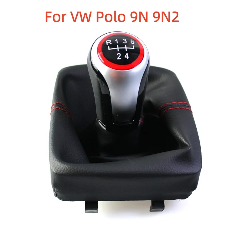 For VW Polo 9N 9N2 2002 2003 2004 2005 2006 2007 2008 2009 Car Gear Shift Knob Gaitor Boot Cover Accessories 5 Speed