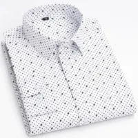 Chemise à manches longues pour hommes, haute qualité, mode décontractée, imprimé à carreaux, rayures, poche unique, bureau formel, haut quatre saisons 2