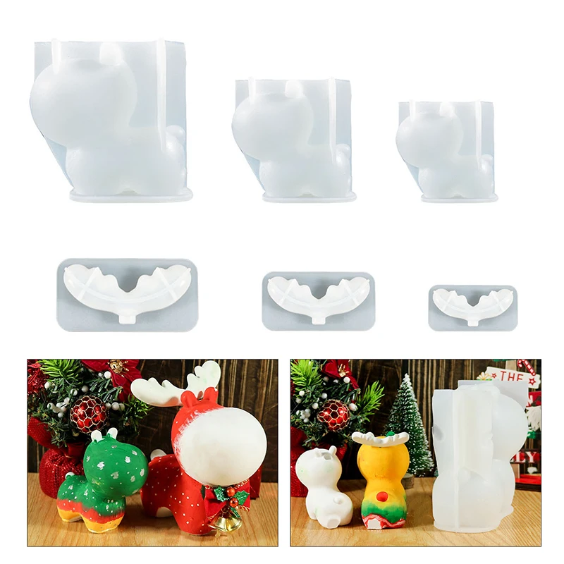 S/M/L Cartoon Cute Elk Deer Epoxy Resin Mold Making Child Gift Mold for Handicraft Home Ornament Table Decoration