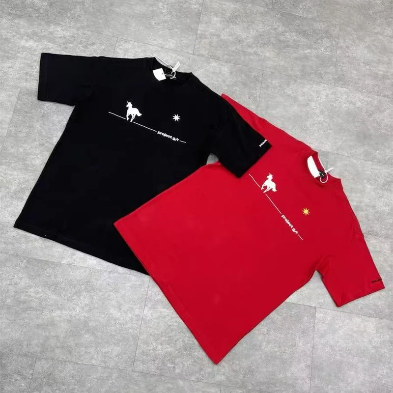 

25ss Негабаритная футболка в стиле хип-хоп, красная, черная, G/R, лучшее качество, мужская и женская футболка с буквенным принтом, повседневная модная хлопковая футболка