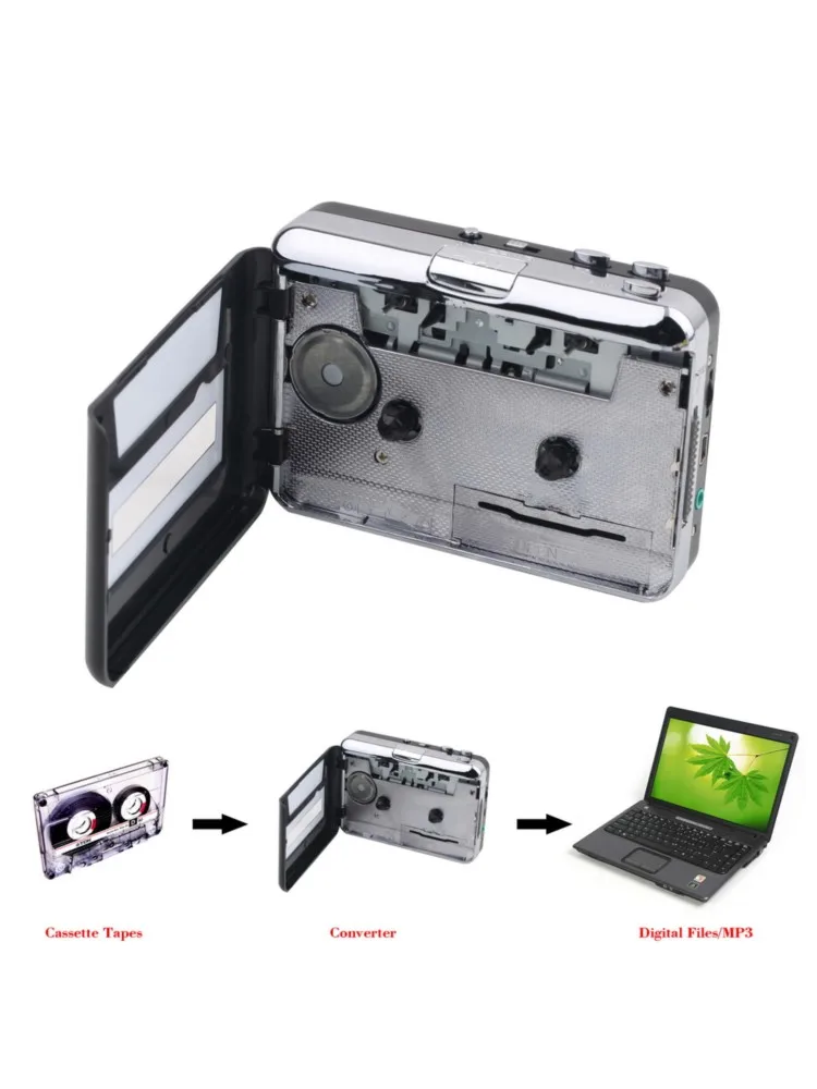 Lecteur de cassettes convertisseur de cassette vers MP3 capture lecteur de musique Audio convertir la cassette à bande sur ordinateur portable Via USB vente en gros