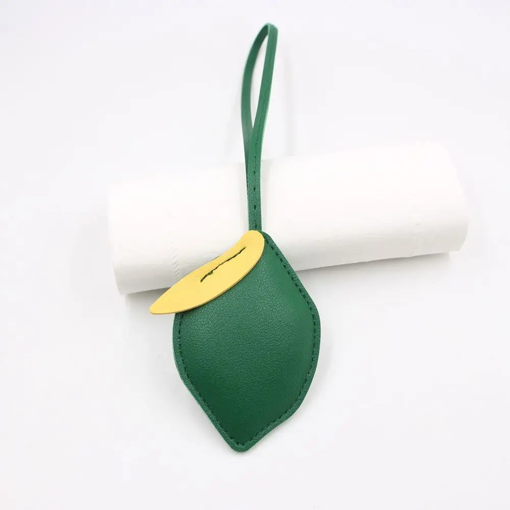 Multi-color PU Leather Lemon Keychain Car Keyring Cartoon PU Leather Hanger Fruit Fashion Bag Pendant Bag Ornament