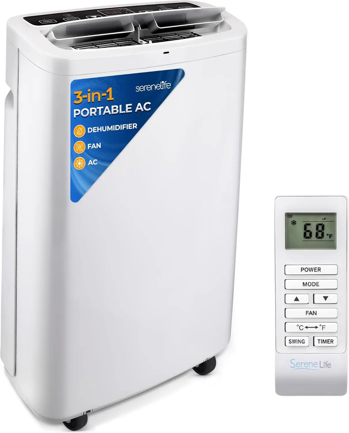 Conditioner Portable 14,000 BTU with Built-in Dehumidifier - Portable AC unit for rooms up to 650 sq ft