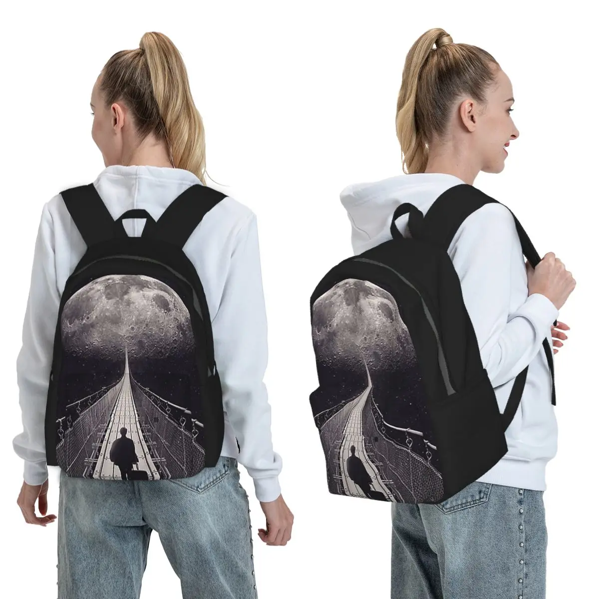 

Space Trip Backpack Boys Girls BookBag Kids School Bag Computer Shoulder Bags for Men Women