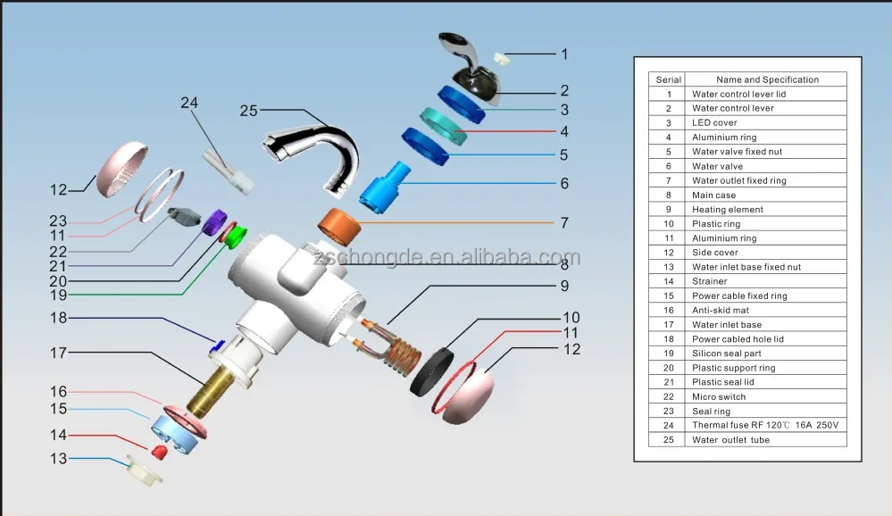 Water Heater 3000W Tankless Electric Water Heaters Instant Single Handle Water Heating Tap Faucet for Kitchen Bathroom