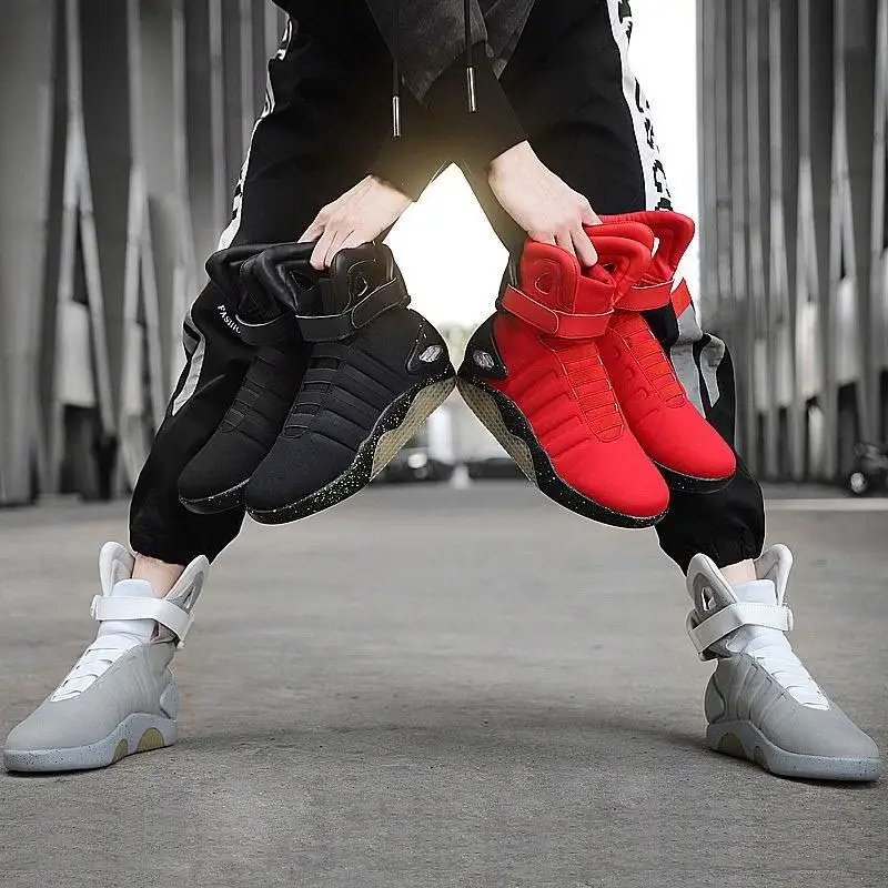 

Men Boots Back to Future Adult USB Charging LED Shoes with Remote Control for Men and Women Boots for Party Mag Cool Shoes