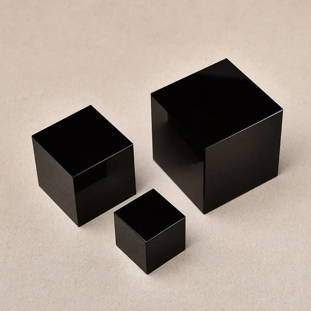

Natural Polished Black Obsidian Cube Crystal Stone Feng Shui Balancing Meditation Desktop Paperweight Home Office Decor