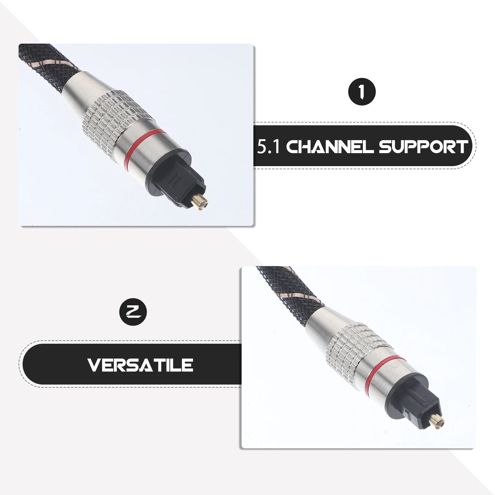 

Digital Optical Audio Cable 5.1 Channel Support Stable Clear Sound Transmission Fiber Optical Cable for Audio