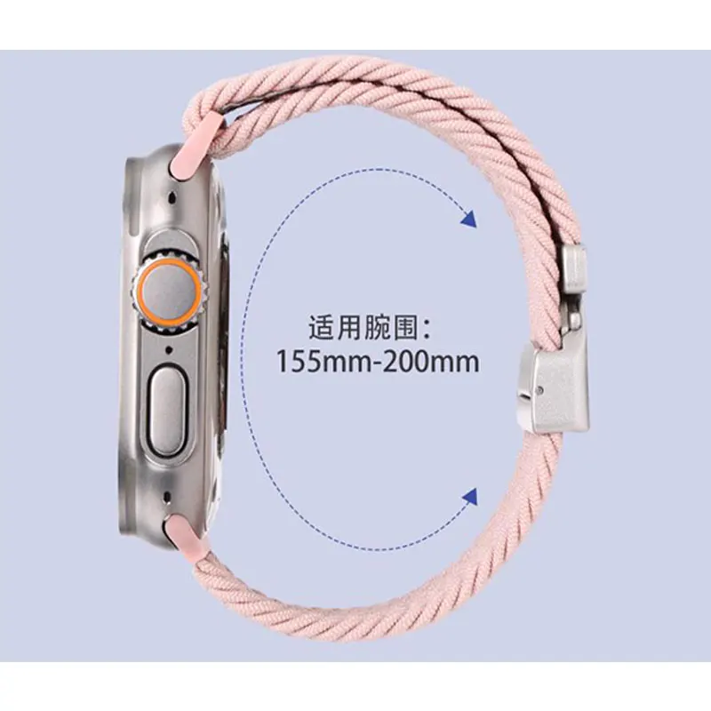 Braided Solo Loop Strap For Apple Watch band 45mm 46mm 40mm 41mm 42mm 44mm 49mm Bracelet iWatch Series Ultra 2 S10 9 SE 8 7 6 54