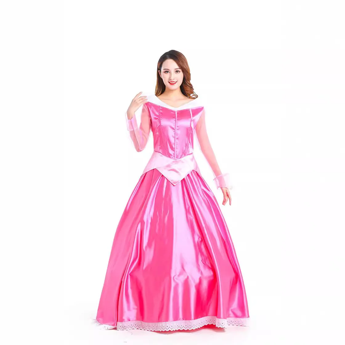 فستان أميرة طويل لعيد الهالوين، زي الأميرة النائمة حورية البحر، ملابس أداء للبالغين، تنورة أميرة النائمة