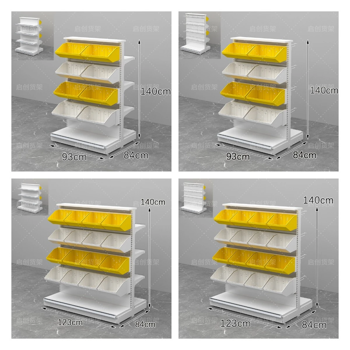 

New supermarket shelves, convenience store commissary, casual bulk food display racks, multi-layer snack racks