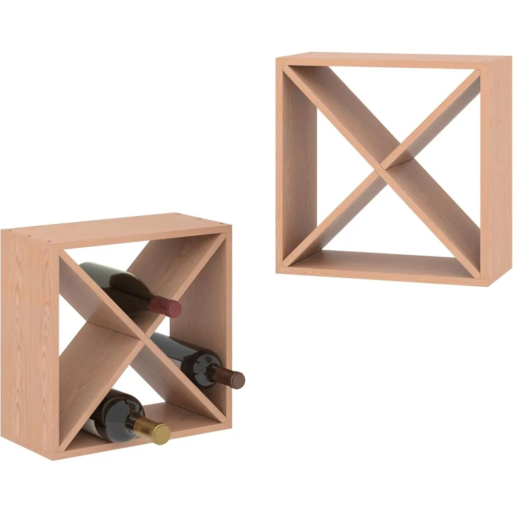 

Stackable Wine Rack 48 Bottle Liquor Display Storage Cube Free Standing Floor Wine Cabinet for Cellar & Kitchen