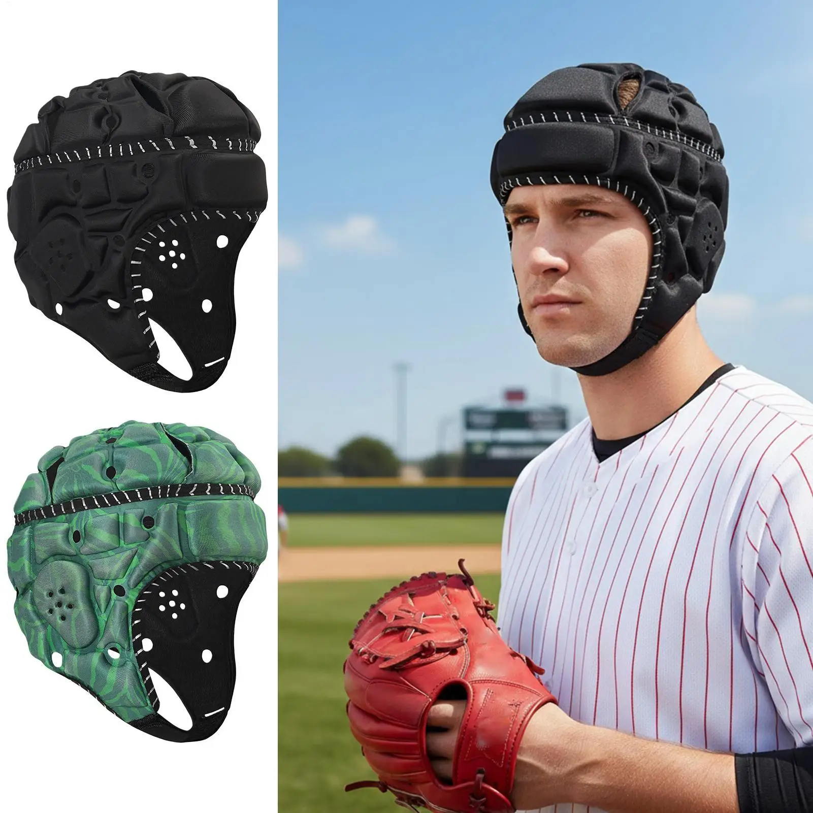 Adult Football Helmets Breathable Headgear Head Protector Headguard Soccer Helmet Youth Adults Football Soccer Baseball Ice