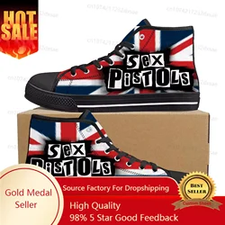 Sex Pistols Punk Rock Band High Top High Quality Sneakers Men Women Teenager Canvas Sneaker Casual Couple Shoes Custom Shoes