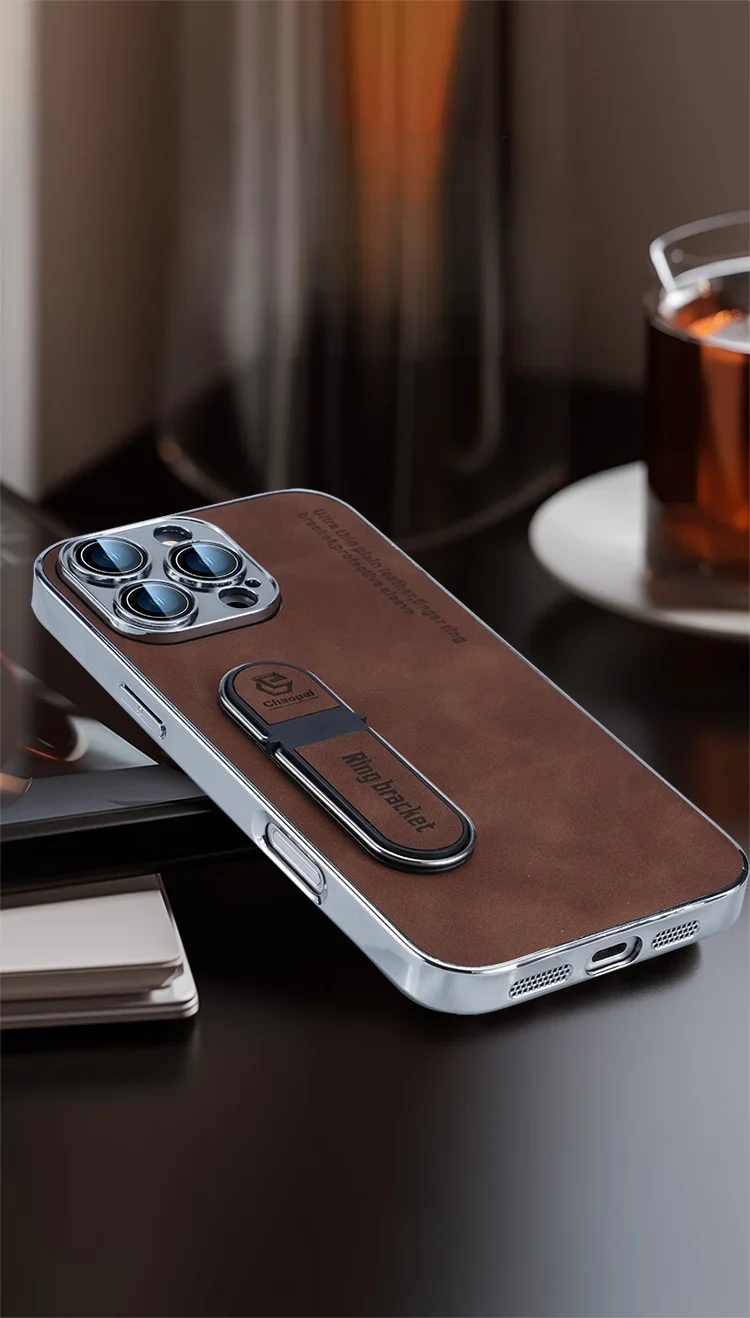 

Luxury Skin Feel Phone Case With Invisible Support Back Cover Suitable For IPhone 14 13 12 11 15 16 Pro Max Plus Cover