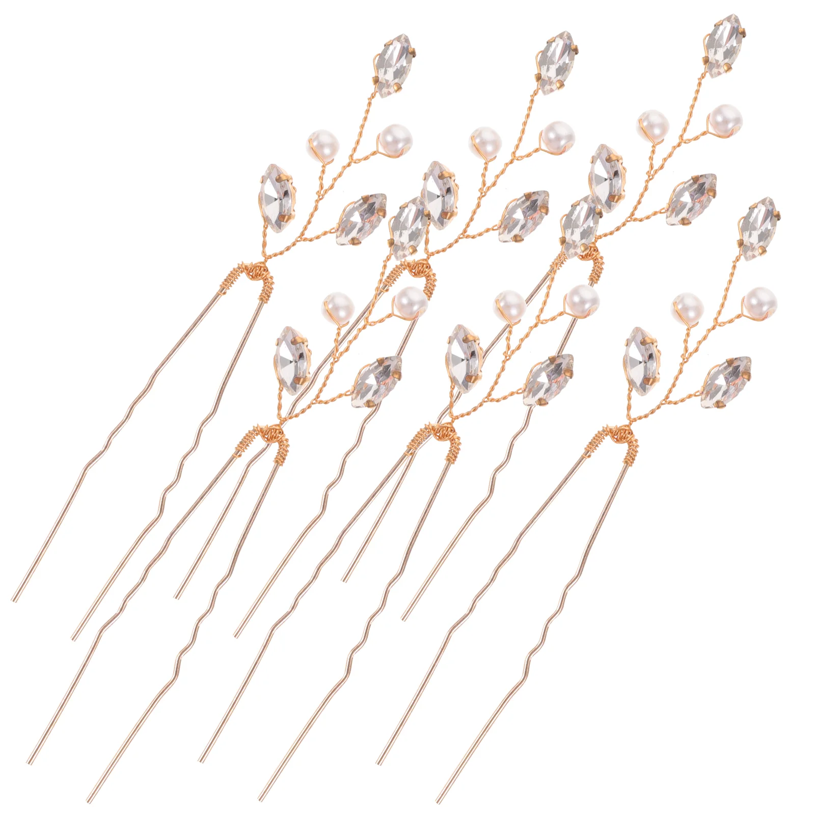 

6 Pcs Hairpin Bridesmaid Accessories Hairpins for Women Rhinestone Bobby Girls Wedding Clip Decorative Piece