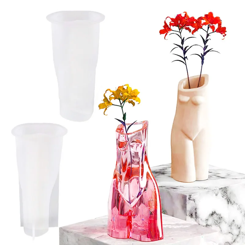 Abstract Woman Body Vase Clay Silicone Mold DIY Flowerpot Concrete Cement Epoxy Resin Molds Home Desktop Decoration