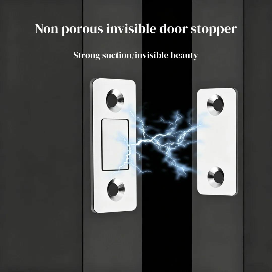 4-Piece Cabinet Magnetic Lock Buckle, Stainless Steel Cabinet Magnetic Lock Buckle, Sliding Door Cabinet Magnetic Lock Buckle