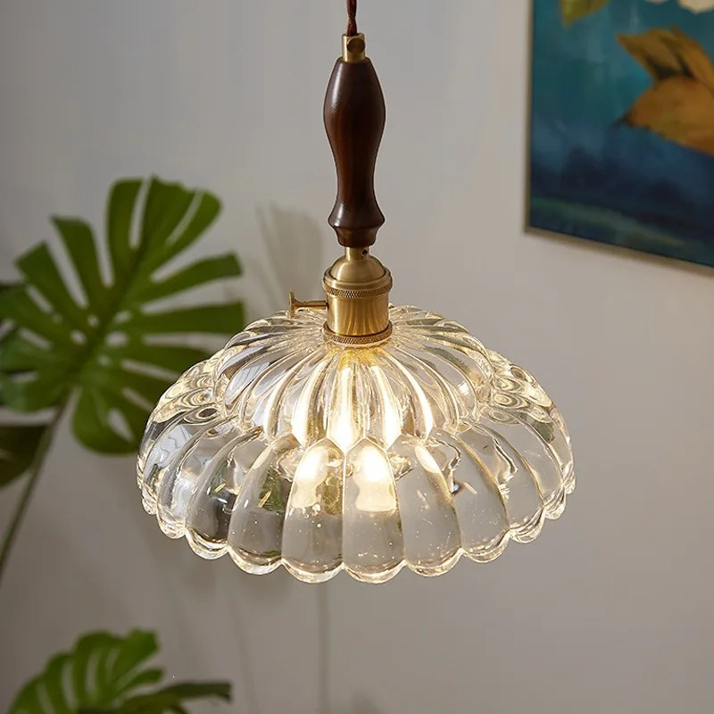 Japanese Retro Style Pendant Lights Glass Designer Suspension Luminaire Homestay Bar Counter Dining Hall Embellish Light Fitting