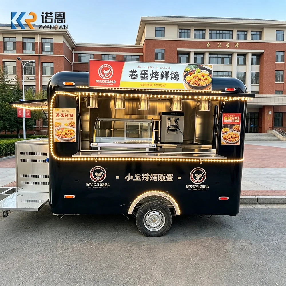 CE Certified Mobile Food Truck Kitchen Trailer Catering Street Vending BBQ Burger Coffee Ice Cream Food Trailer For Sale
