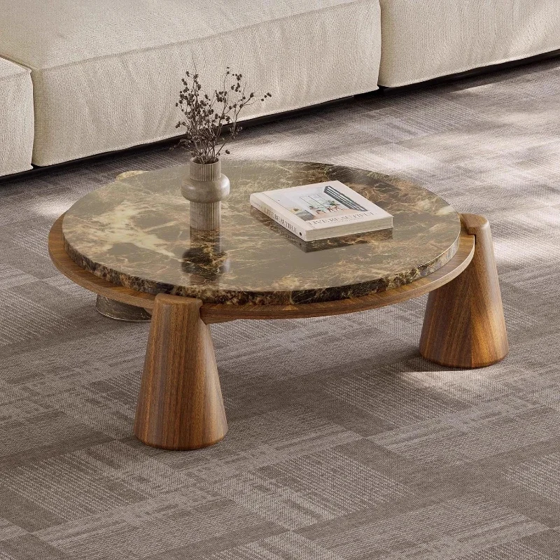 

Европейский центральный журнальный столик, мраморный итальянский современный круглый приставной столик, набор для гостиной, роскошная мебель для дома Stolik Kawowy