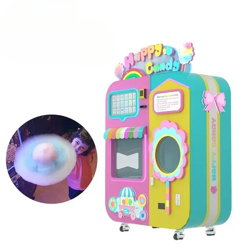 Full Automatic Cotton Candy Machine With Sugar Coin Operated Cotton Candy Vending Machine