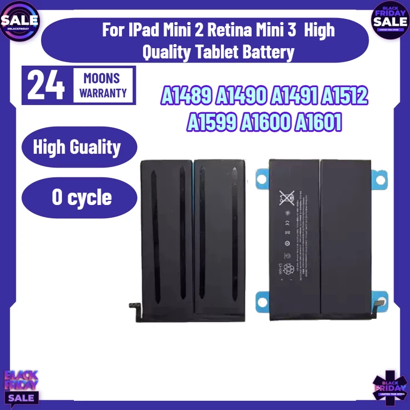 

New A1489 A1490 A1491 A1512 A1599 A1600 A1601 for IPad Mini 2 Retina Mini 3 High Quality Tablet Battery
