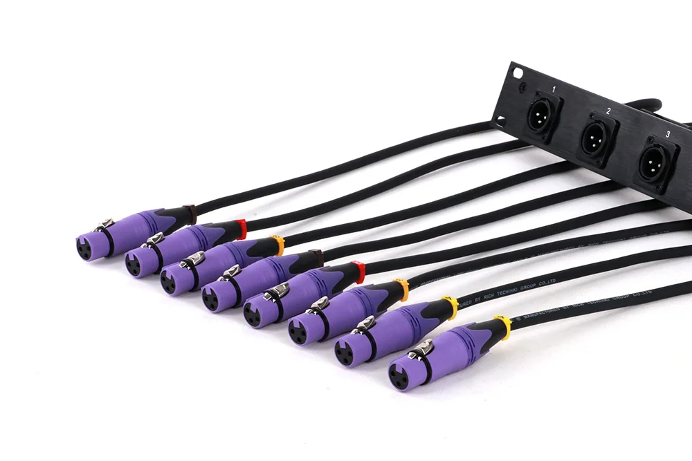 1-teiliges Gehäuse 8-Wege-1u-XLR-Jump-Rack mit XLR-Stecker-D-Stecker an XLR-Buchse Audio kabel 0,5 m-2,5 m oder kunden spezifisch – Detail 13