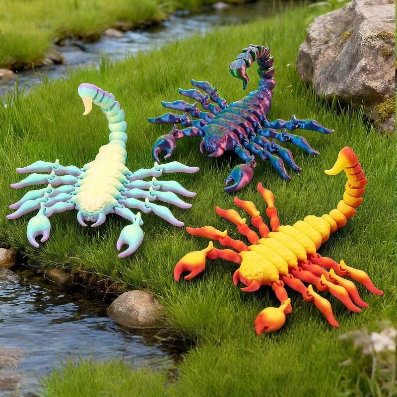 Simulation Scorpionl 3D Printed Model Toys Joint Movable Home Decoration Ornaments Children's Gift Fish Tank Landscaping Craft