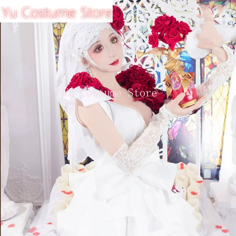 Identity V Vera Nair Scarlet Bride Flower Bridal Women Dress Cosplay Costume Cos Game Anime Party Uniform Hallowen Play Role