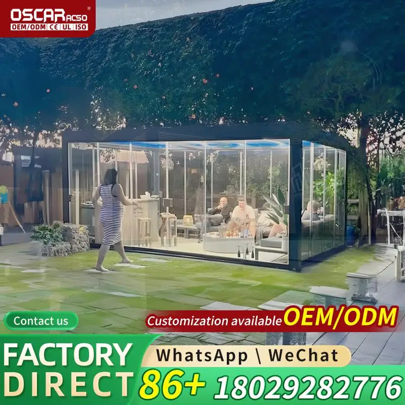 

Автоматизированная водонепроницаемая уличная беседка-пергола из алюминия с биоклиматическим управлением для сада, патио, СПА