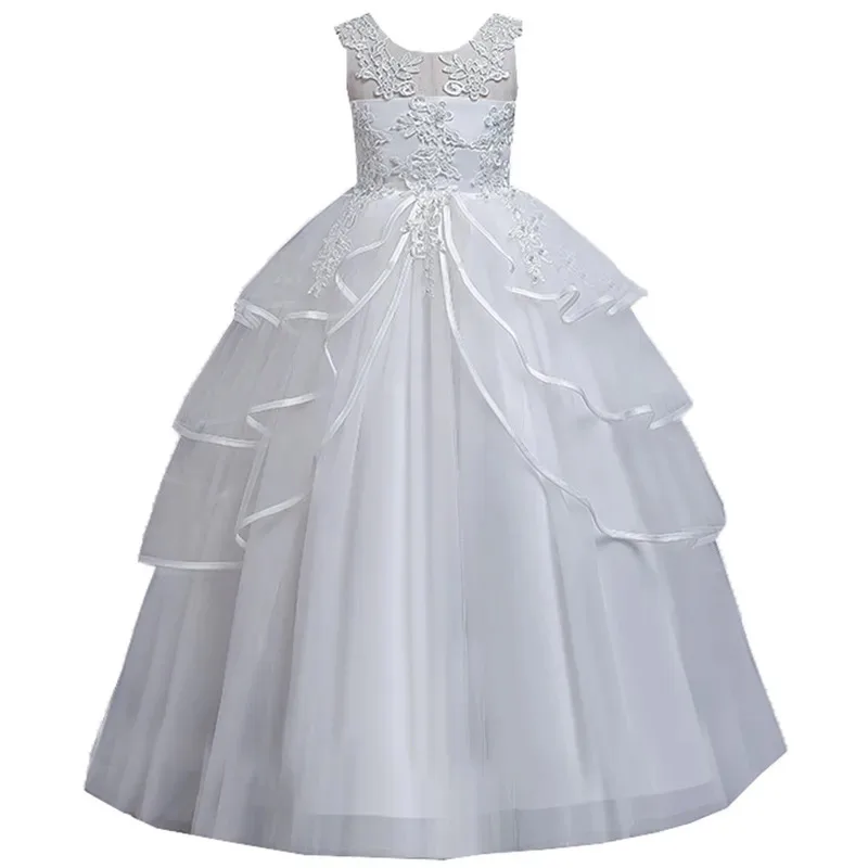 Sky01 반짝 이는 유아 작은 큰 여자 레이스 Appliqued 꽃 소녀 생일 파티 공식 드레스 긴 미인 대회 드레스 AC1080Sd01$