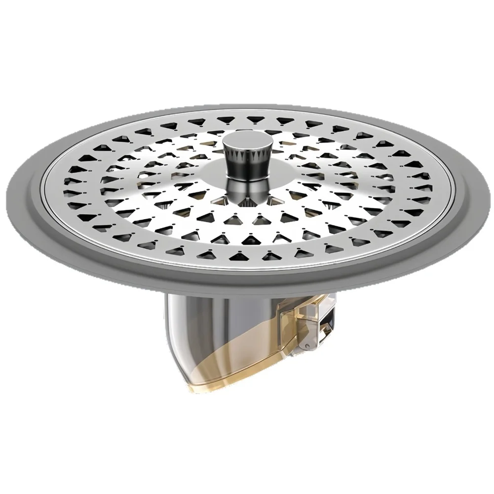 Floor Drain Core Stainless Steel Material with Extreme Gray Finish Dimensions 7.7 7.7 2.9cm for Home and Commercial Use